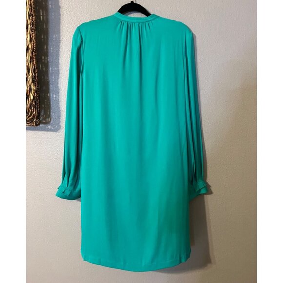 DVF Diane Von Furstenberg Atira Dress 8 Long Sleeve Silk Emerald Green NWT $475 - Picture 11 of 14